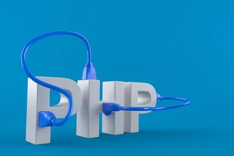 PHP text with network cable 스톡 일러스트