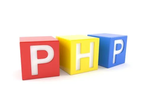 PHP from toy blocks Stock-Illustration