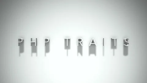 Php traits 3D title animation with shadows on a white background Stock Footage 297268838