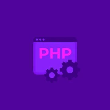 PHP vector icon in flat design Stock Illustration