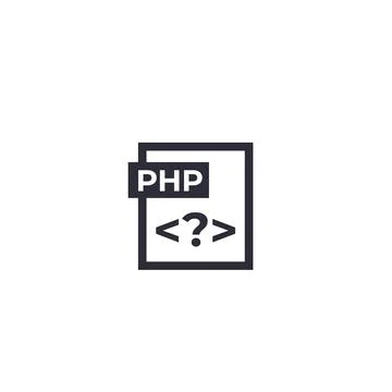 PHP vector icon on white 스톡 일러스트
