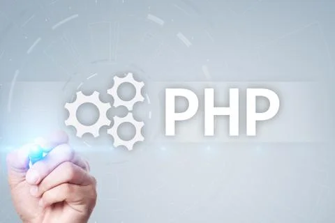 PHP, Web development concept on virtual screen. Foto stock
