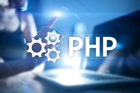 PHP, Web development concept on virtual screen. Foto stock
