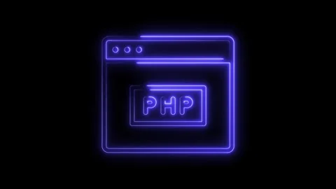 Php website development neon style animation coding and programming digital Stock Footage 322966188