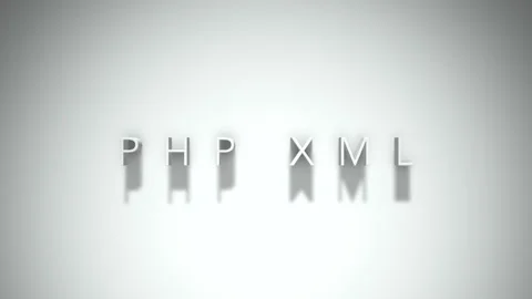Php xml 3D title animation with shadows on a white background Stock Footage 297268841