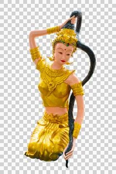 Phra Mae Thorani isolate Buddhist angel on transparent background PNG file Stock Photos