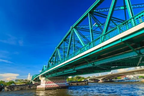 Phra phuttha yodfa bridge. Stock Photos