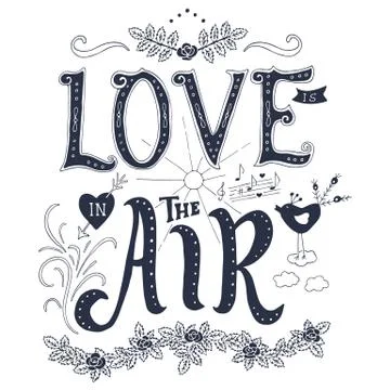 Phrase and elements about love Stock Illustration