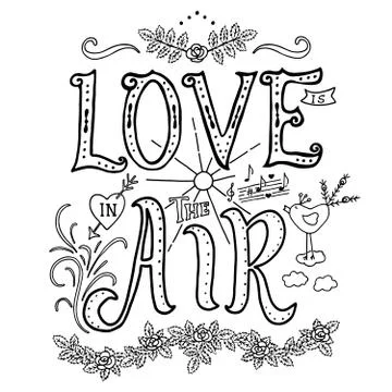 Phrase and elements about love Stock Illustration