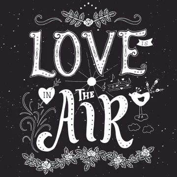 Phrase and elements about love Stock Illustration