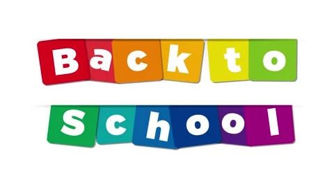 The phrase Back to school. Animated illustration with the text colored rainbo Stock Footage 283535465