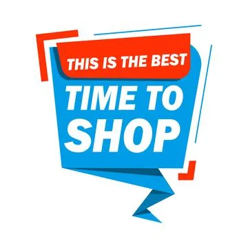 Phrase This is the best time to shop, vector illustration Stock Illustration