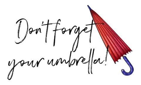 Phrase expression for don't forget your umbrella イラスト素材