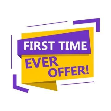 Phrase First Time Ever Offer, vector illustration Stock Illustration