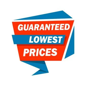 Phrase Guaranteed lowest prices, vector illustration Stock Illustration