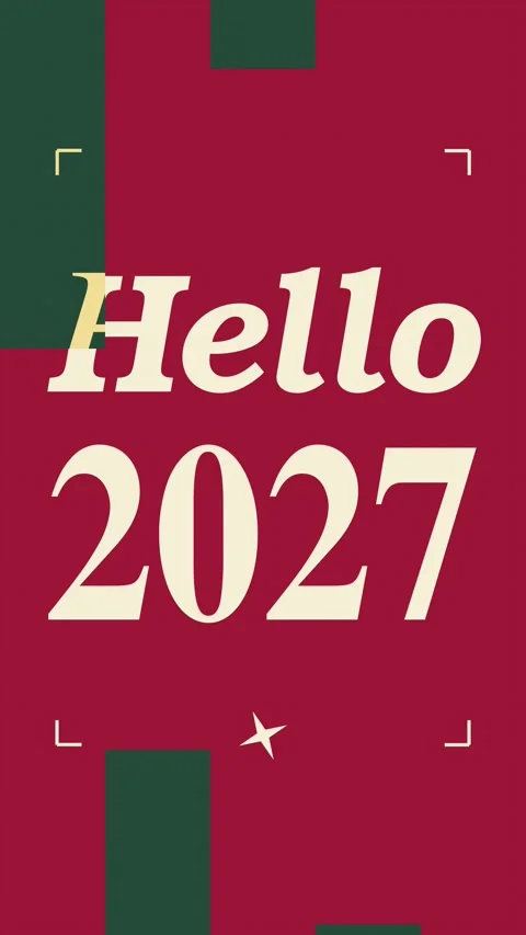 Phrase Hello 2027 presented in four different color blocks. Each block showcases Video stock 346908465