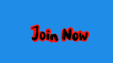 Phrase Join Now black color, red frame with blue background Stock Footage 290032180