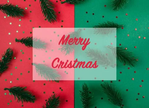 The phrase "My Christmas" is centered on a festive green and red background Foto stock