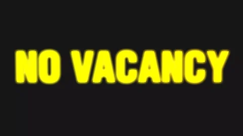 Phrase No Vacancy. 3D animation of the neon text on a black background. Stock Footage 171826125