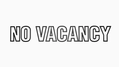 Phrase No Vacancy. 3D animation of the text on a white background. Stock Footage 171826140