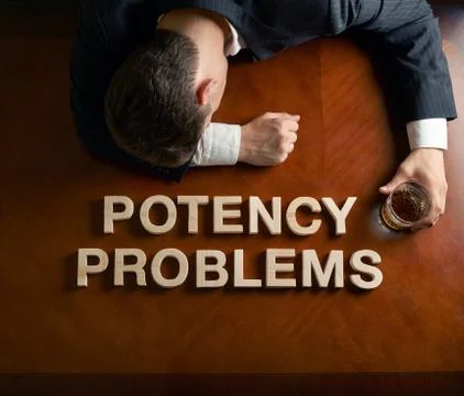 Phrase Potency Problems and devastated man composition Stock Illustration