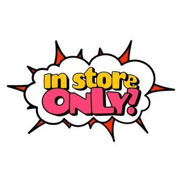 Phrase in store only. Advertising text Stock Illustration