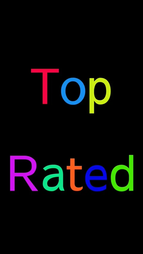Phrase TOP RATED appearing one letter at a time drawn by a spark on a black 库存影片 323606211