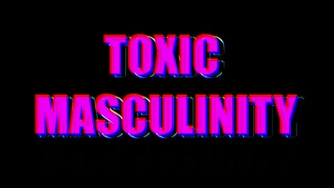 The phrase TOXIC MASCULINITY in pink shattering into pieces Stock Footage 304428684