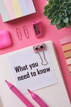 Phrase What you need to know in English. Text on a sticker attached to the no Foto stock