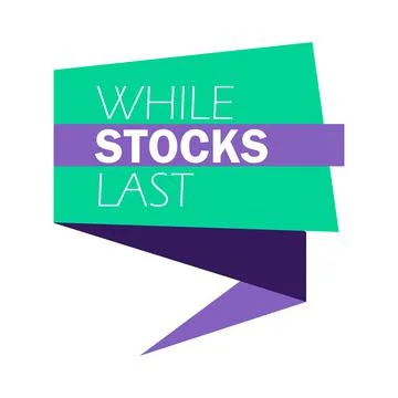 Phrase While Stocks Last, design element Stock Illustration
