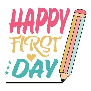 The phrase is written in a stylized font with a pencil, a heart, and three st Stock Illustration