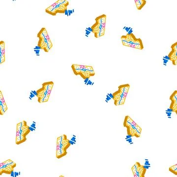 Phreatic type of eruption isometric icon seamless pattern Illustrazione stock