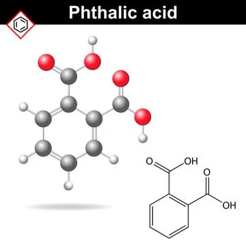 Phthalic acid molecule Ilustración de archivo