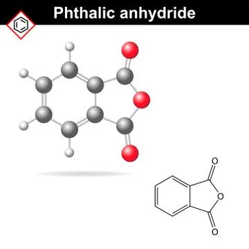 Phthalic anhydride molecule Stock Illustration
