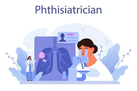 Phthisiatrician. Human pulmonary system. Idea of health and medical 스톡 일러스트