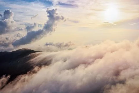 Phu Chi Fa Forest Park at sunset, Thailand Stock Photos