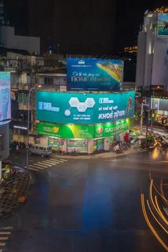 Phu Dong Six-Way Intersection in motion. This is a famous intersection in Cen Stock Photos