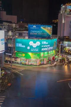 Phu Dong Six-Way Intersection in motion. This is a famous intersection in Cen Stock Photos