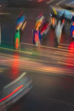 Phu Dong Six-Way Intersection in motion. This is a famous intersection in Cen Stock Photos