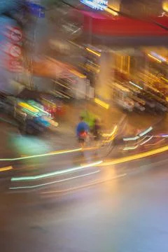 Phu Dong Six-Way Intersection in motion. This is a famous intersection in Cen Stock Photos