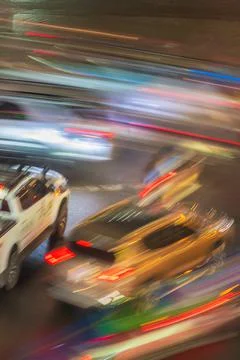 Phu Dong Six-Way Intersection in motion. This is a famous intersection in Cen Foto stock