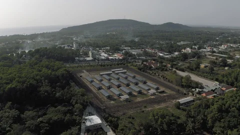Phu Quoc Coconut Prison concentration camp museum 4K Drone shot 스톡 동영상 119431810