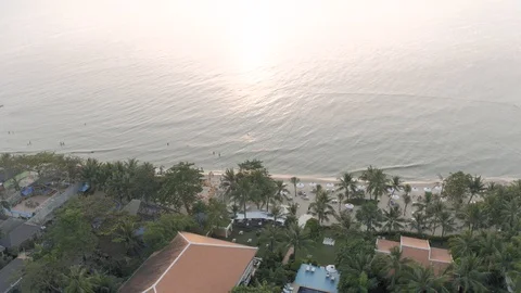 Phu Quoc Island beach sunset Sea 4K Drone shot Stock Footage 119396648