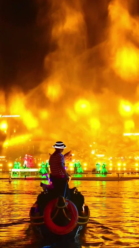 Phu Quoc, Vietnam - 3rd march, 2025: The Colors of Venice show at Grand Wor.. Stock-Footage 334210010