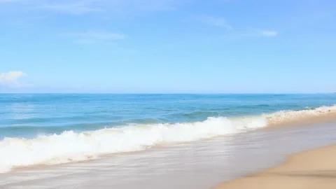 Phuket beach sand and sky in Thailand. Crystal clear water and the sky Stock-Footage 152840973
