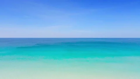 Phuket beach sea sand and sky. Landscape view of beach sea in summer day. Beach  Stock Footage 144746053