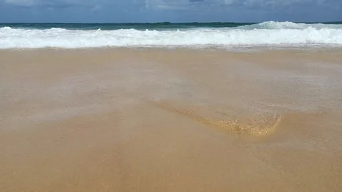 Phuket beach sea, View of beach sea on sun light in the summer. At Karon Beach,  Stock Footage 125413006