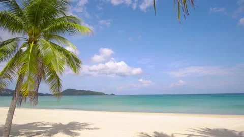 Phuket beach sea, View of beach sea on sun light in the summer. At Karon Beach,  Видео 139035702
