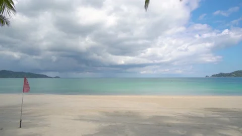 Phuket beach sea, View of beach sea on sun light in the summer. At Karon Beach, Видео 139044994