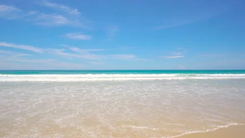 Phuket beach sea, View of beach sea on sun light in the summer. At Karon Beach,  動画素材 140779167